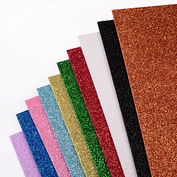Фоамиран глиттерный, 20х30 см, Микс (FOM-056429)