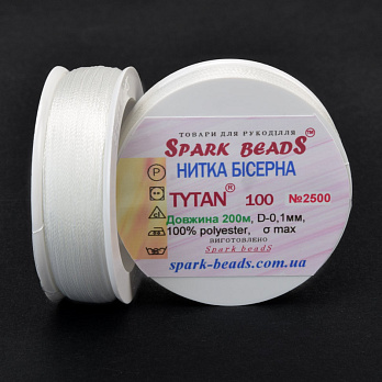 Нить для бисера Титан 100, Белая №2500, 200 м (MUL-010665)