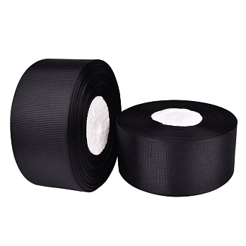 Репсова стрічка, 40 мм, Чорна (LEN-054873)