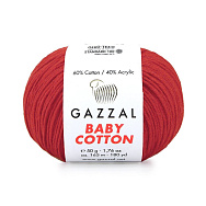 Пряжа Gazzal Baby Cotton №3443, 50 г, 165 м, Красная (YAR-062515)