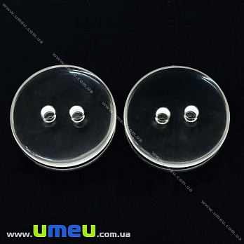 Пуговица пластиковая Круглая, 20 мм, Прозрачная (PUG-038583)