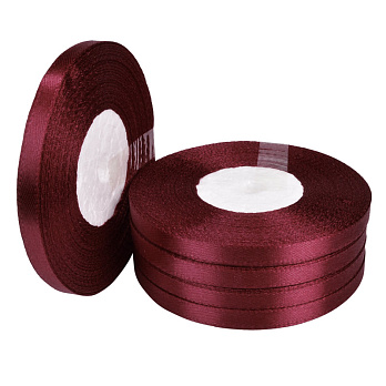 Атласная лента, 6 мм, Бордовая (LEN-052821)