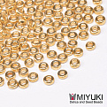 Бисер японский Miyuki Spacer SPR3-4202, 3х1,3 мм, Duracoat Galvanized, Золотистый (BIS-051225)