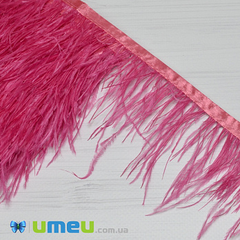 Пір'я страуса на стрічці, 8-10 см, Малинові (PER-038889)