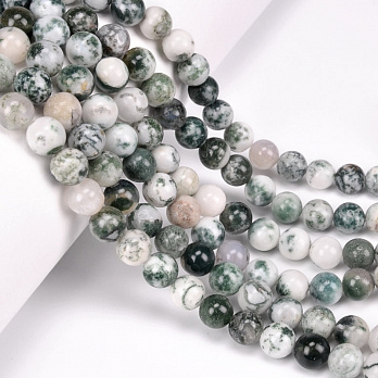 Намистини Агат моховий, Натур. камінь, 8,5 мм, Круглі (BUS-051694)