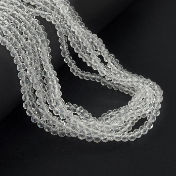 Бусины рондели, 4х3 мм, Прозрачные (BUS-057205)