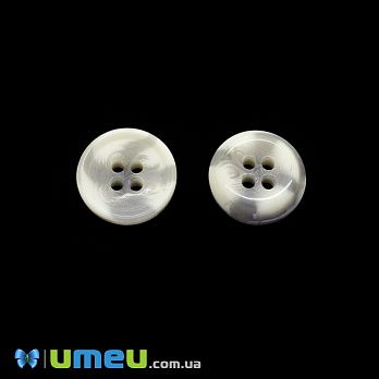 Пуговица пластиковая Круглая, 15 мм, Кремовая (PUG-046345)