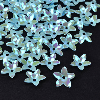 Паєтки Китай Квіти, 12х3 мм, Блакитні АВ (PAI-052358)