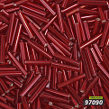 Бисер чешский Стеклярус 5, №97090, Красный блестящий, 12 мм (BIS-059340)