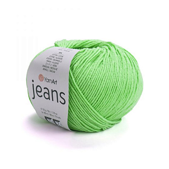 Пряжа YarnArt Jeans 50 г, 160 м, Салатовая яркая 60 (YAR-025315)