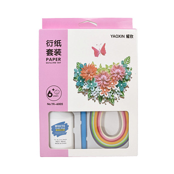 Набір у техніці квілінг (пінцет, інструмент, клей, смужки паперу) (DIF-060078)