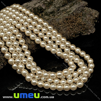 Намистини чеське скло Preciosa Перли 6 мм 70481, Бежевий (BUS-036095)