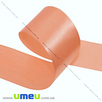 Атласна стрічка, 50 мм, Персикова (LEN-027609)