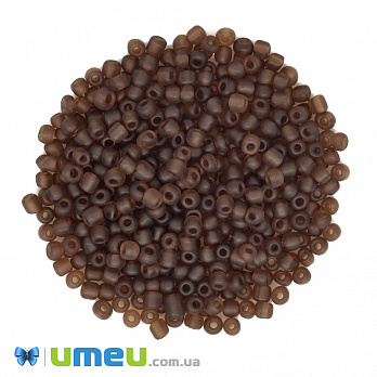 Бісер китайський великий, 6/0, Коричневий прозорий матовий, 4 мм (BIS-039270)