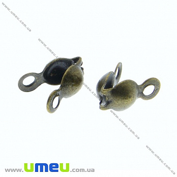 Каллоти, 7х3,5 мм, Антична бронза (ZAG-015531)