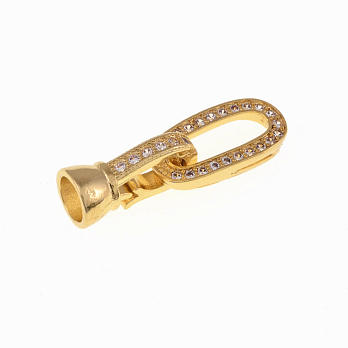 Застібка, 26х8 мм, Латунь із покриттям 18 kt, Куб. цирконій (ZAM-055438)