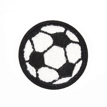 Термоаплікація М'яч футбольний, 5,5 см, Чорно-біла (APL-060092)