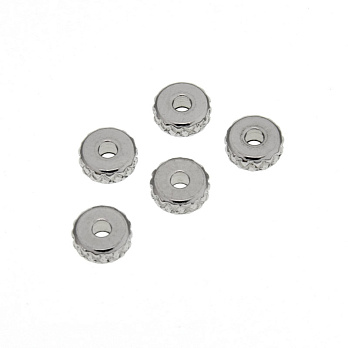 Бусины из нерж. стали Круглые плоские, 5х2 мм, Темное серебро (STL-062539)