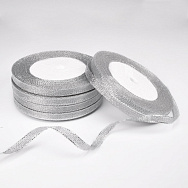 Стрічка парчева, 6 мм, Срібляста (LEN-000377)