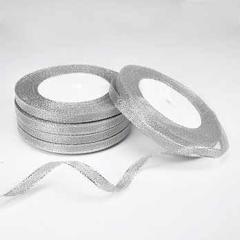 Стрічка парчева, 6 мм, Срібляста (LEN-000377)