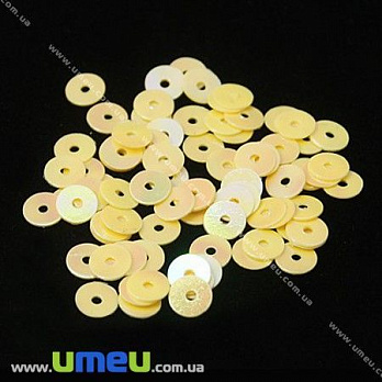 Пайетки Китай круглые, 4 мм, Желтые AB, 5 г (PAI-013102)