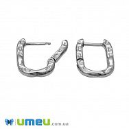 Серьги Huggie, Латунь с покрытием Родий, 16х12х2,5 мм (OSN-047297)