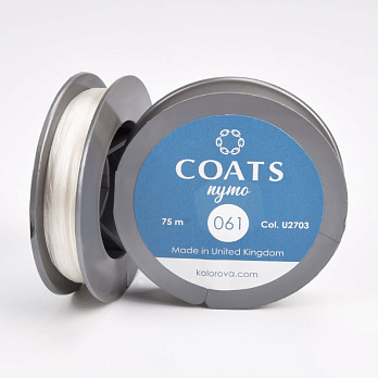 Нитка для бісеру COATS Nymo 061, Біла, 75 м (MUL-060563)