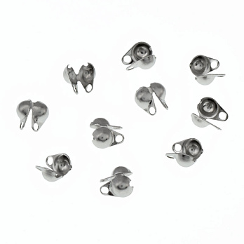 Калоти з нержавіючої сталі, 6х4 мм, Темне срібло (STL-058445)