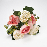 Букет камелии, 31 см, Персиково-кремовый (DIF-062170)