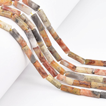 Бусины Агат кружевной (Crazy Agate), Натур. камень, 13-14 мм, 39 см, Боченок (BUS-058161)