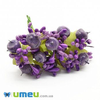 Тичинки на дроті з яблучком, Бузкові (DIF-044670)