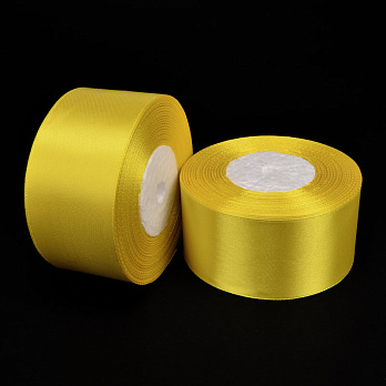 Атласна стрічка, 40 мм, Жовта (LEN-053427)