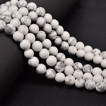 Намистини Говліт, Натур. камінь, 10,5 мм, Круглі (BUS-053972)