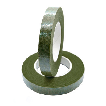 Тейп лента (флористическая) 12 мм, Зеленая, 1 моток (DIF-018098)