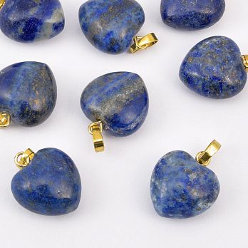 Подвеска Сердце, Натур. камень Ляпис Лазурит, 18х15х10 мм (POD-057920)