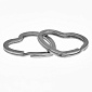 Кільце для ключів плоске, Серце, Темне срібло, 30х30 мм (OSN-059409)