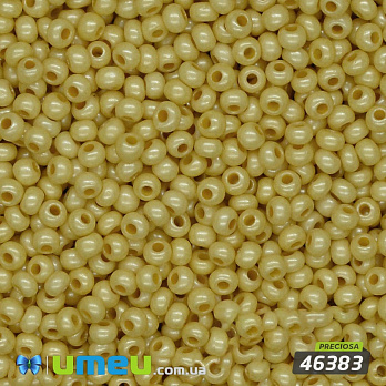 Бісер чеський №575/46383, Жовтий, Перламутровий, 10/0 (BIS-036558)