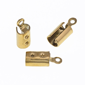 Затискач для шнура з нержавіючої сталі, 10х4 мм, Золото (STL-056201)