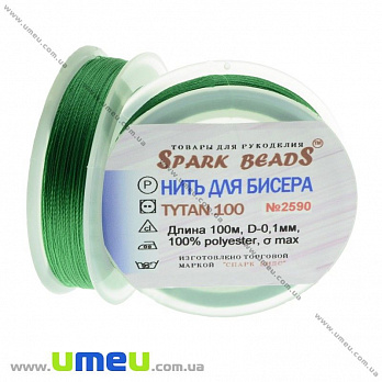 Нить для бисера Титан 100, Зеленая трава №2590, 100 м (MUL-020529)