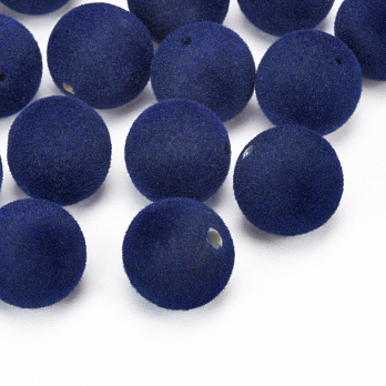 Намистина оксамитова, Кругла, 14 мм, Синя (BUS-060190)