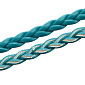 Плетений штучний шкіряний шнур (косичка), Бірюзовий, 5 мм (LEN-011669)