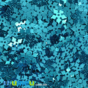 Паєтки Індія сніжинка, 9 мм, Блакитні (PAI-042013)