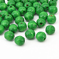 Бусины деревянные окрашенные, 10-11 мм, Зеленые (BUS-058342)