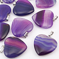 Подвеска Сердце, Натур. камень Агат фиолетовый, 25х25 мм (POD-058551)