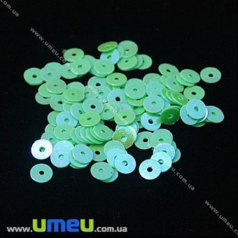 Пайетки Китай круглые, 4 мм, Зеленые AB, 5 г (PAI-013106)