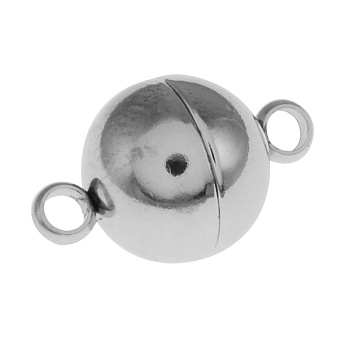 Замок магнитный из нерж. стали круглый, 16,5х10 мм, Темное серебро (STL-055643)