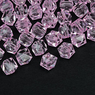 Бусины для сумок ОПТ Акриловые, Куб граненый, 8х7,5 мм, Розовые (BUS-059921)
