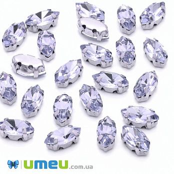 Шатон човник 8х4 мм, Темне срібло, Бузковий (KAB-037927)