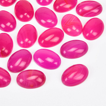 Кабошон нат. камень Агат розовый, Овал, 18х13 мм (KAB-059210)