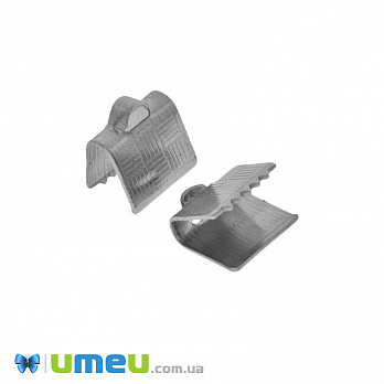 Затискач для стрічок з нержавіючої сталі, 7х7 мм, Темне срібло (STL-049543)